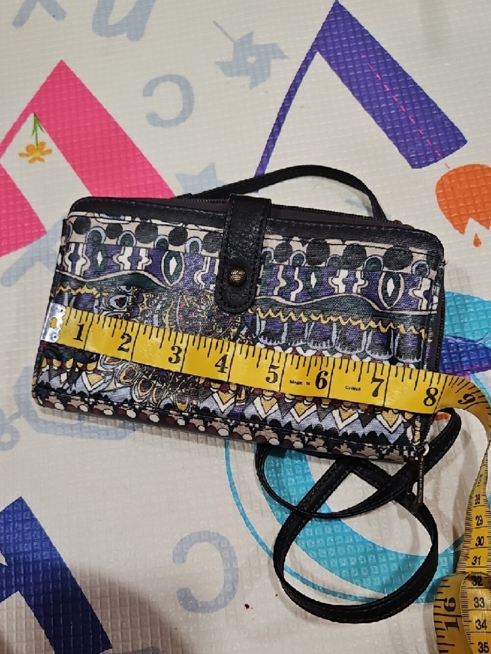 Sakroots Black and Multicolor Patterned Crossbody Wallet - Picture 3 of 10